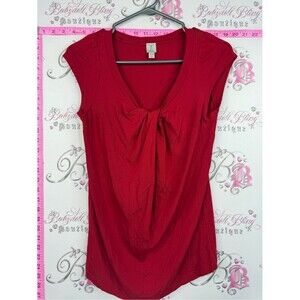 Tristan tshirt top Red Twist-Front Cap Sleeve Camisole